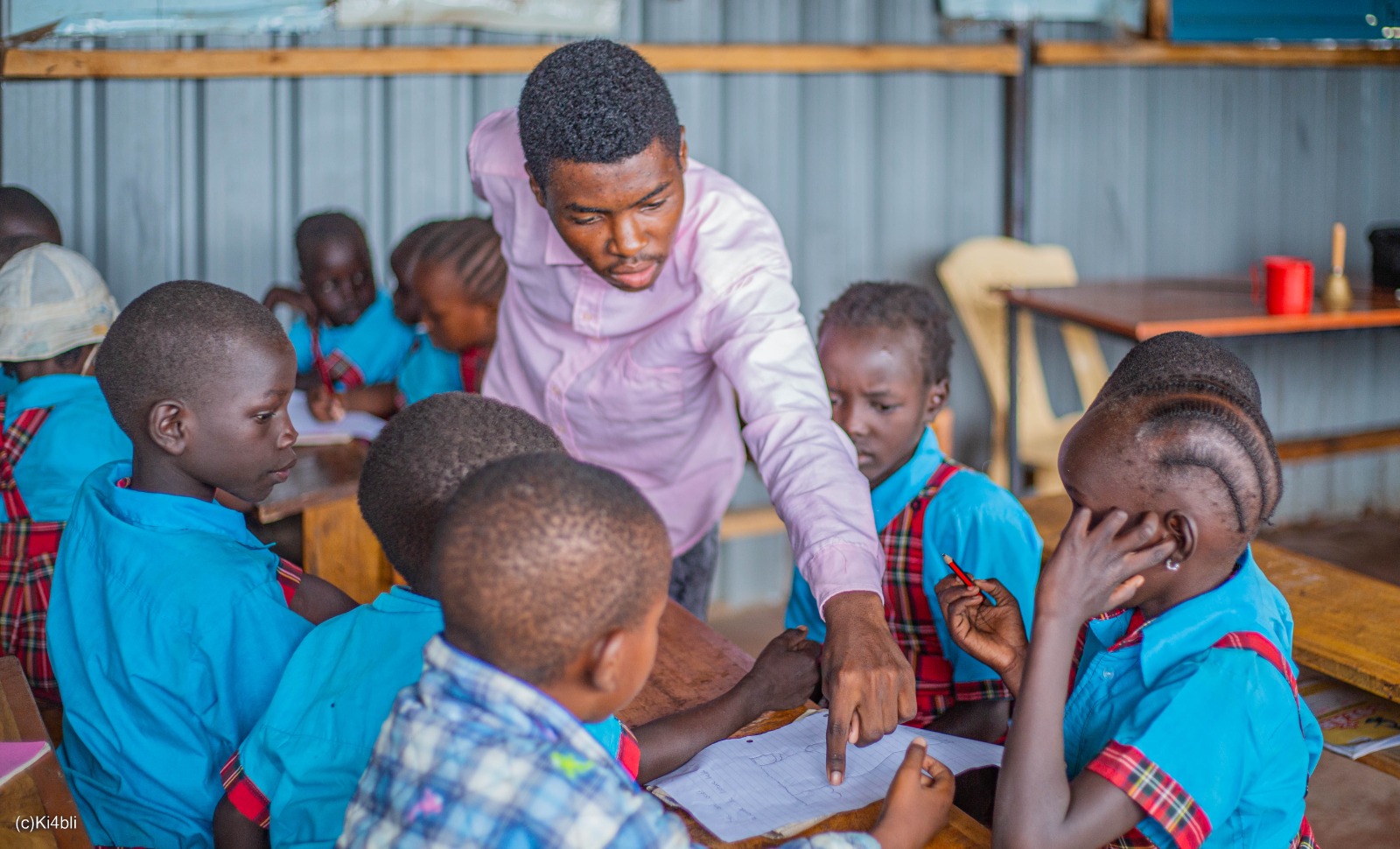 Interactive classroom education at Light Academy inside Kakuma Refugee Camp Kenya