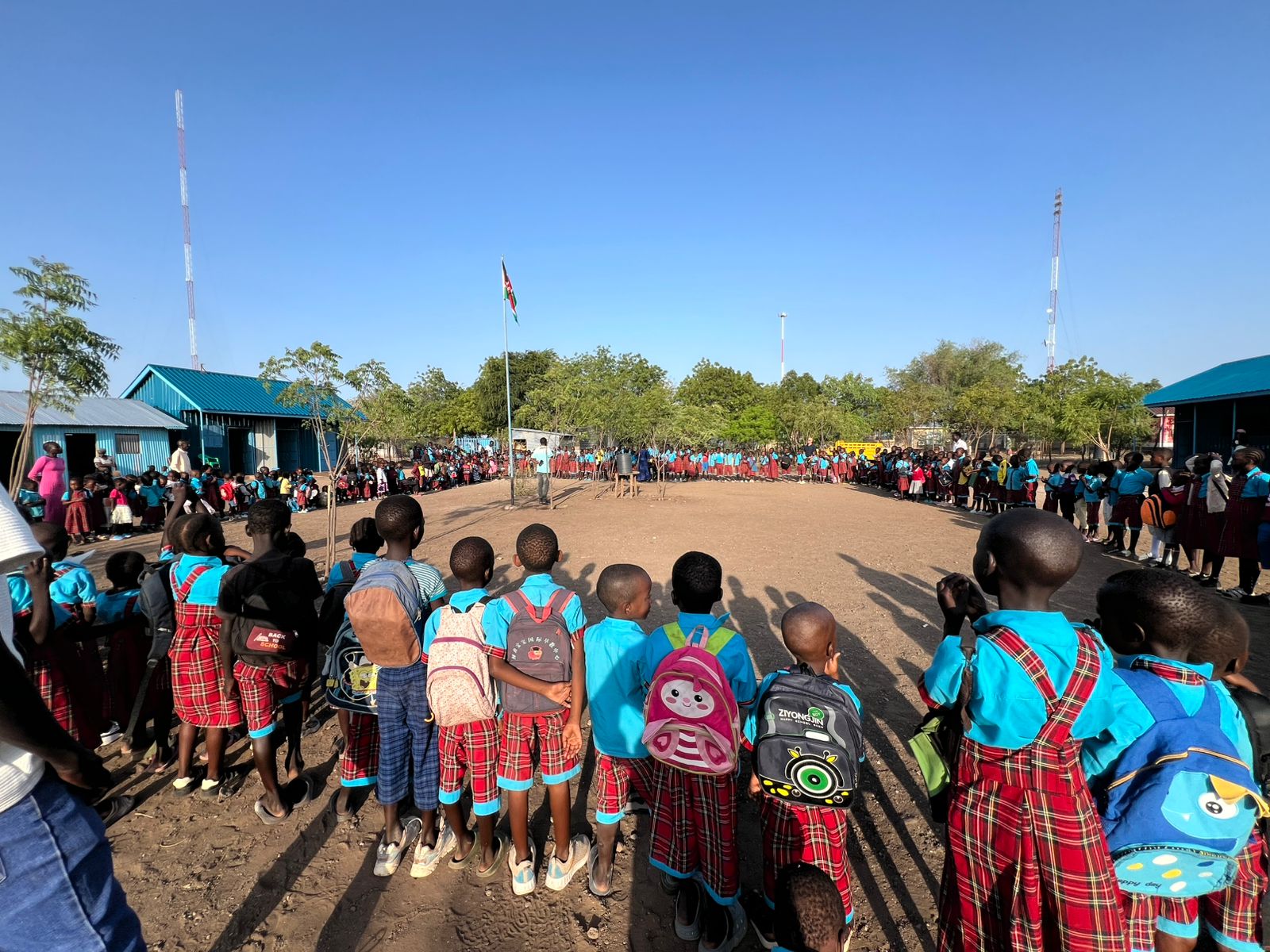 Light Academy students gathering and learning together in Kalobeyei school assembly